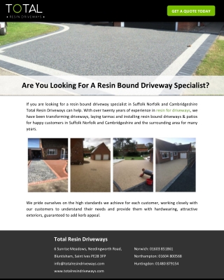 Are You Looking For A Resin Bound Driveway Specialist?
