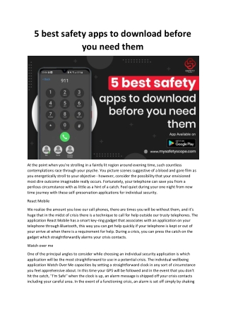5 best safety apps to download before you need them