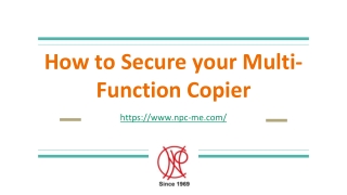 How to Secure your Multi-Function Copier