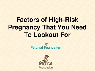 Factors Of High Risk Pregnancy That You Need To Lookout For