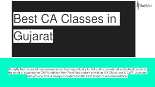 Best CA Classes in Gujarat