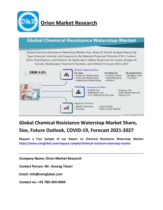 Global Chemical Resistance Waterstop Market Share, Size, Future Outlook, COVID-19, Forecast 2021-2027