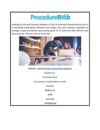 Small Business Accounting Software | Procedurerock.com