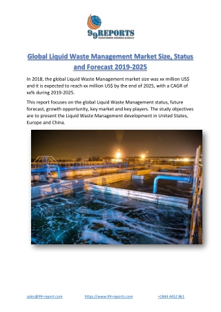 Global Liquid Waste Management Market Size, Status and Forecast 2019-2025