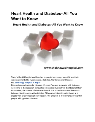 Heart Health and Diabetes- All You