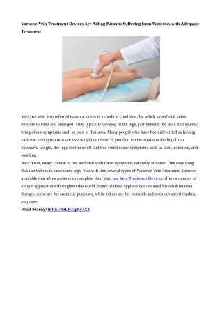 Varicose Vein Treatment Devices - PDF