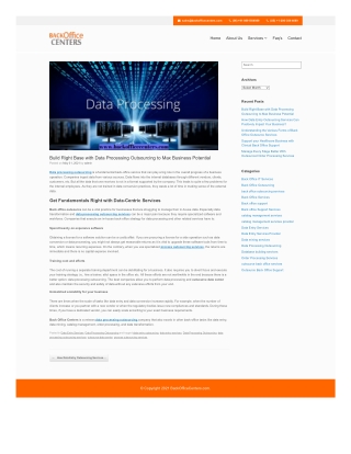 Build Right Base with Data Processing Outsourcing to Max Business Potential
