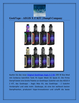 GeekVape - AEGIS X Z KIT | Dampf-Company