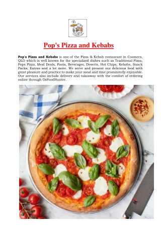 5% Off - Pop's Pizza and Kebabs Menu Coomera, QLD