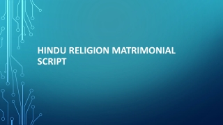 Hindu Religion Matrimonial  script