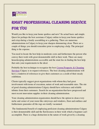 Crown property professional cleaning service