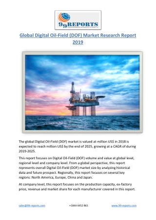 Global Digital Oil-Field (DOF) Market Research Report 2019