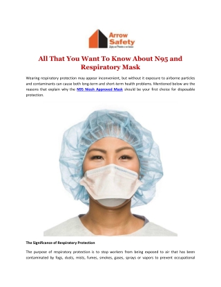All That You Want To Know About N95 and Respiratory Mask