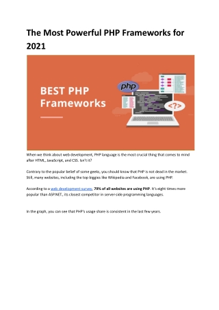 Most Powerful PHP Frameworks for 2021