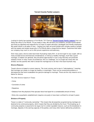 Tarrant County Family Lawyers
