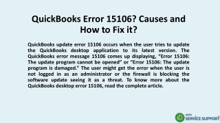 QuickBooks Error 15106? Causes and How to Fix it?