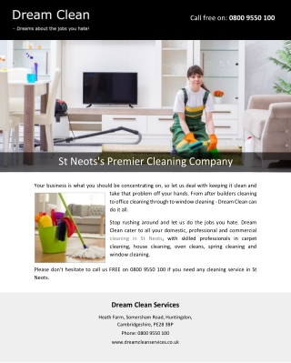 St Neots's Premier Cleaning Company