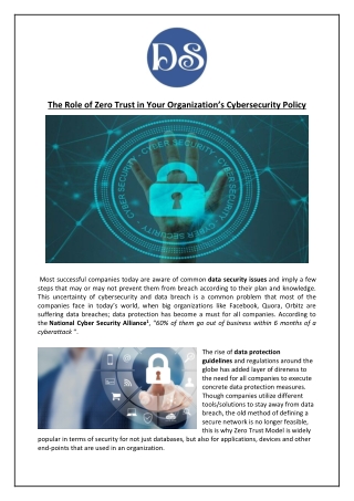 The Role of Zero Trust in Your Organization’s Cybersecurity Policy