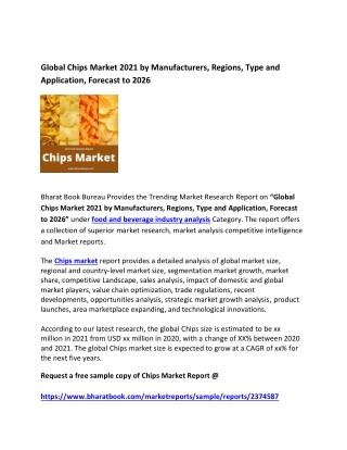 Global Chips Market 2021 Regions, Size and Forecast to 2026