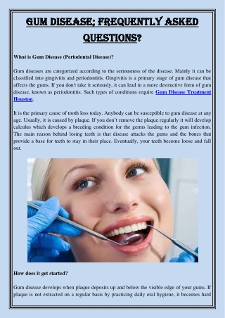 Gum Disease  Frequently Asked Questions