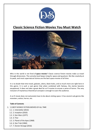 Classic Science Fiction Movies You Must Watch