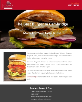 The Best Burger In Cambridge