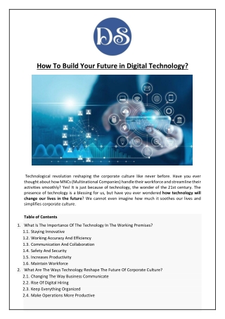 How To Build Your Future in Digital Technology
