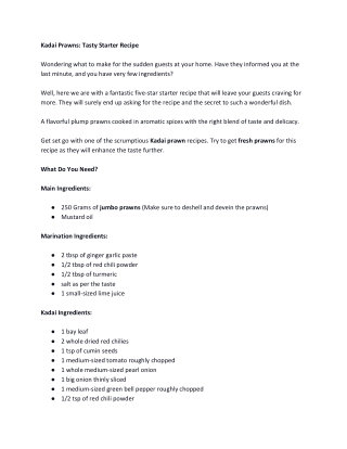 Kadai Prawns_ Tasty Starter Recipe