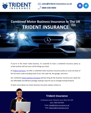 Combined Motor Business Insurance In The UK