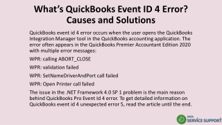 What’s QuickBooks Event ID 4 Error? Causes and Solutions