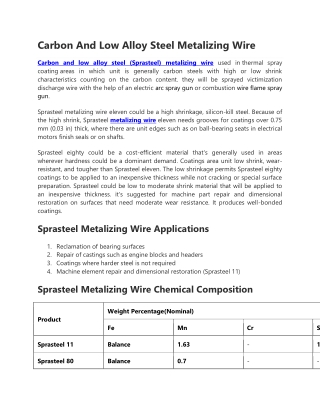 Carbon And Low Alloy Steel Metalizing Wire-converted