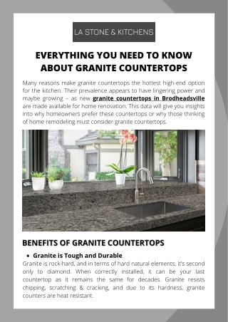 Everything You Need to Know About Granite Countertops