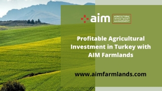 Profitable Agricultural Investment in Turkey with AIM Farmlands