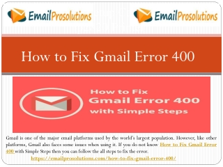 How to Fix Gmail Error 400 with Simple Steps