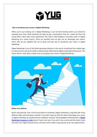 Tips to accelerate your career in Digital Marketing