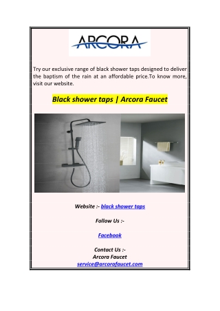 Black shower taps  Arcora Faucet