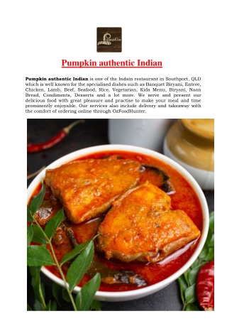 5% off - Pumpkin Authentic Indian Restaurant Southport Delivery, QLD