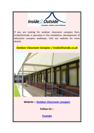 Outdoor Classroom Canopies  Inside2Outside.co.uk