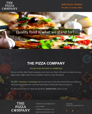 Quality food is what we stand for!