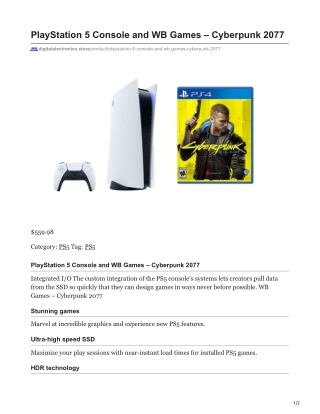 PlayStation 5 Console and WB Games – Cyberpunk 2077