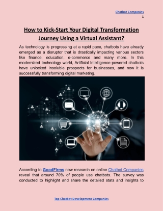 How to Kick-Start Your Digital Transformation Journey Using a Virtual Assistant