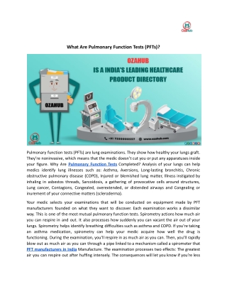 What Are Pulmonary Function Tests (PFTs)