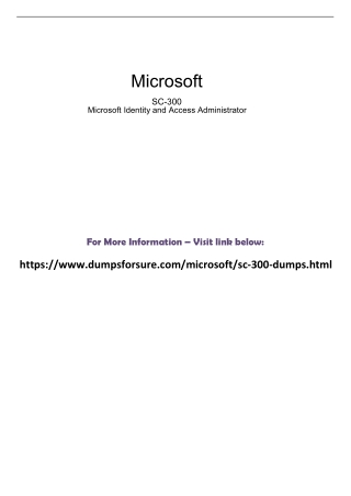 Microsoft SC-300 dumps PDF -  100% passing Guarantee