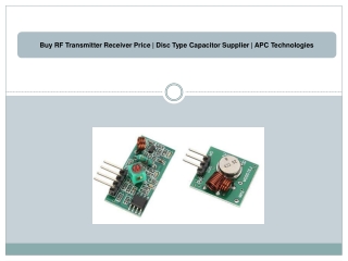 Buy RF Transmitter Receiver Price  Disc Type Capacitor Supplier APC Technologies