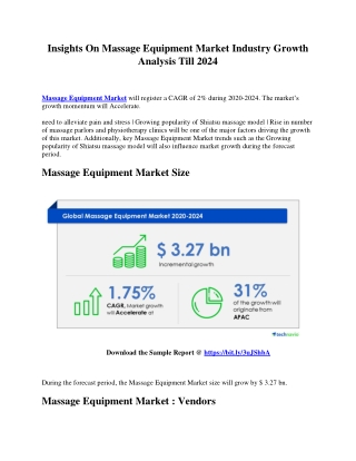 Insights On Massage Equipment Market Industry Growth Analysis Till 2024