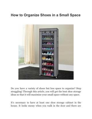 How to Organize Shoes in a Small Space