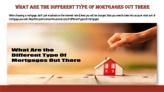 What Are the Different Type Of Mortgages Out There