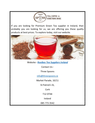 Rooibos Tea Suppliers Ireland | Threespoons.ie