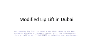 Modified Lip Lift in Dubai