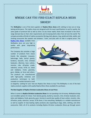 Where can You Find Exact Replica Mens Shoes?